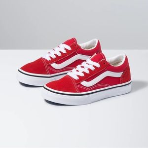 Authentic Red and White Kid’s Vans Sneakers Size 12 (Kids)
